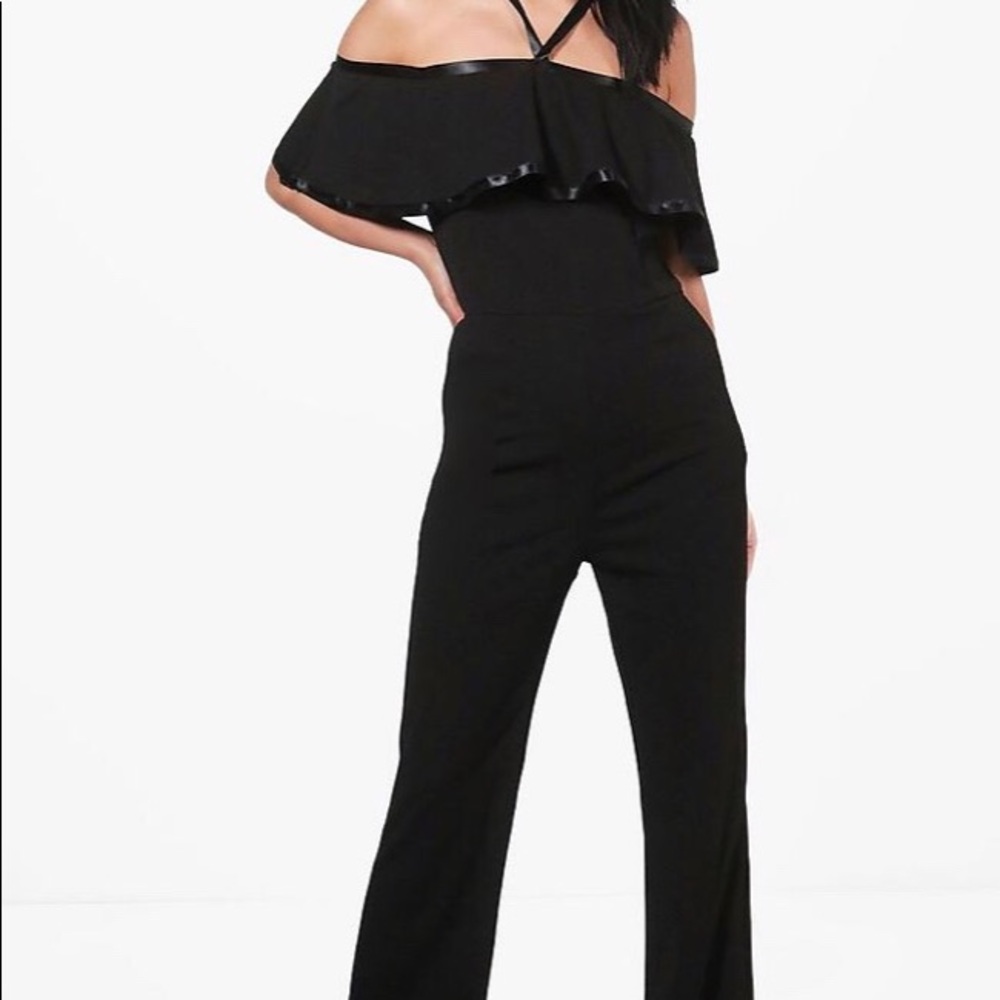 Black Bardot Jumpsuit Size Medium